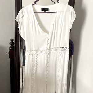 Lulus white cap sleeve mini dress